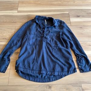 Navy Blue Free People Shirt